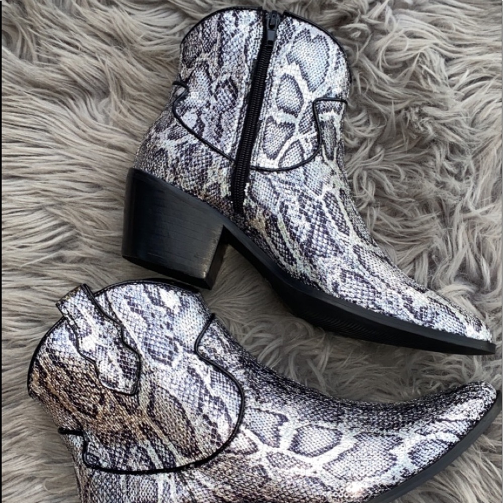 Snakeskin Booties